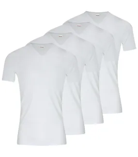 Lot de 4 tee-shirts à col v Eminence en coton blanc